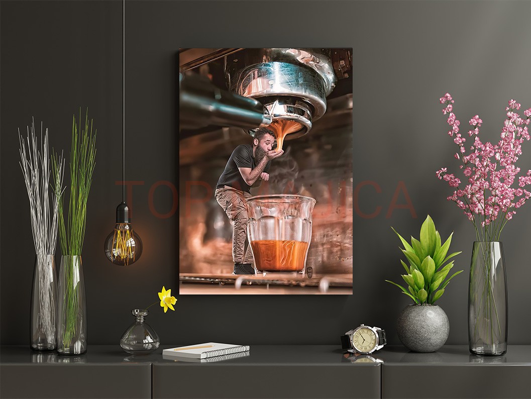 Mock up poster frame in children room,kids room,nursery mockup,b Kafa art slika model 19 espresso kafica